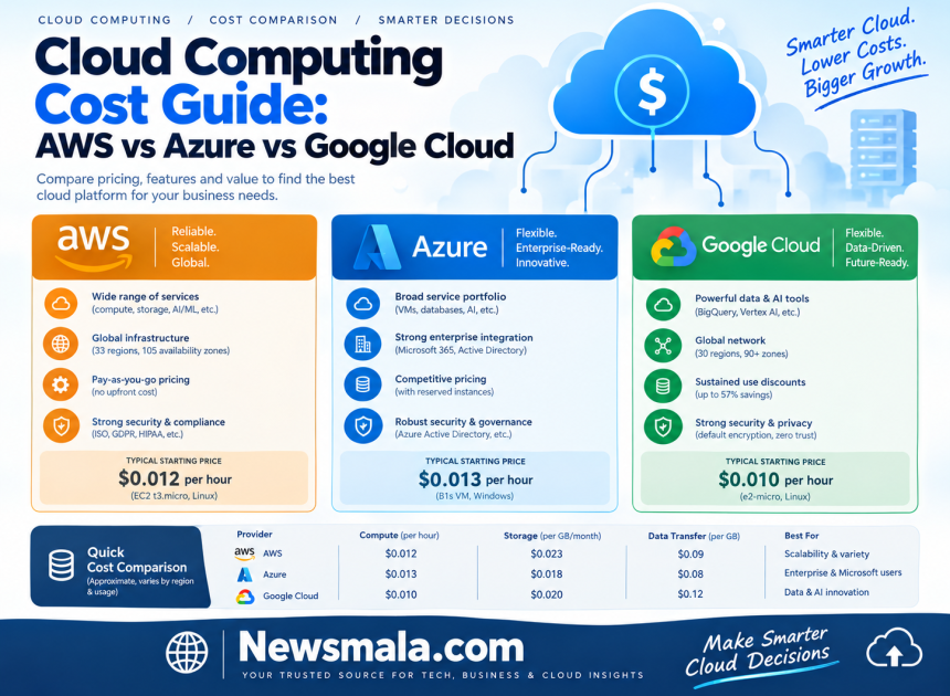 Cloud Computing Cost Guide: AWS vs Azure vs Google Cloud